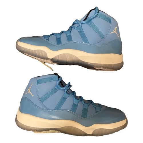 Pre-owned Jordan 11 Patent Leather High Trainers In Blue