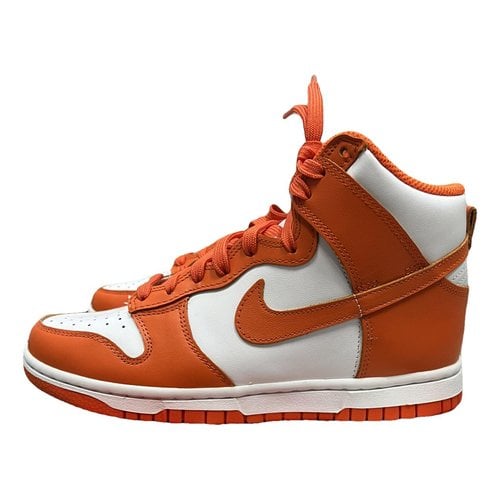 Pre-owned Nike Sb Dunk Leather Trainers In Orange