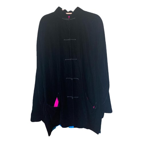 Pre-owned Shanghai Tang Velvet Vest In Black