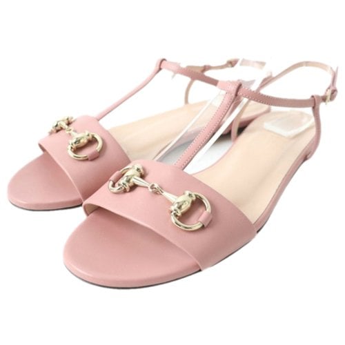 Pre-owned Gucci Leather Sandal In Pink