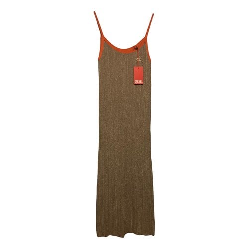 Pre-owned Diesel Maxi Dress In Gold