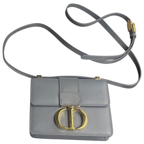 Pre-owned Dior 30 Montaigne Leather Handbag In Grey