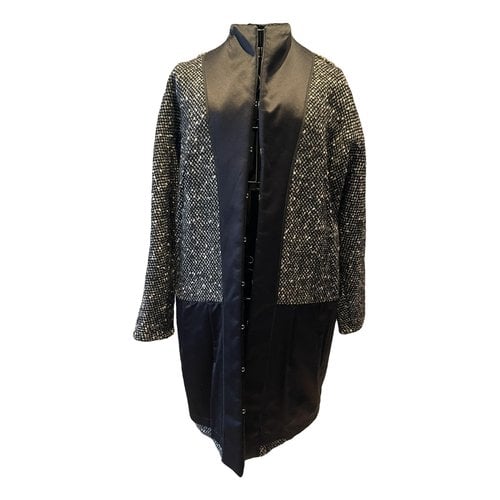 Pre-owned Givenchy Wool Cardi Coat In Grey