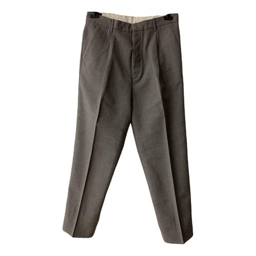 Pre-owned Haikure Wool Trousers In Grey