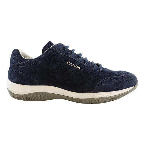 Pre-owned Prada Low Trainers In Navy
