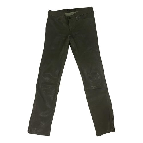 Pre-owned J Brand Leather Slim Pants In Green