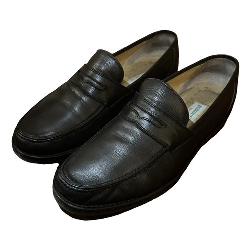 Pre-owned Pakerson Leather Flats In Black