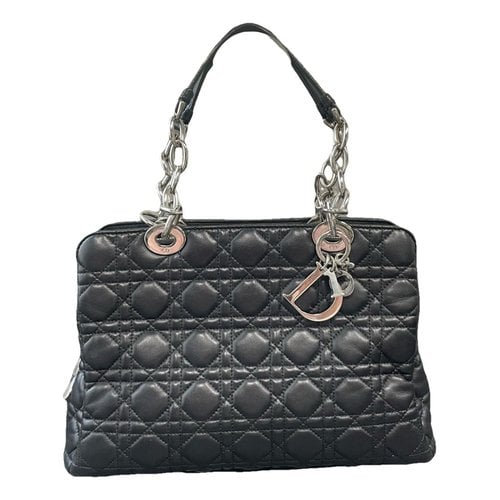 Pre-owned Dior Soft Shopping Leather Handbag In Black
