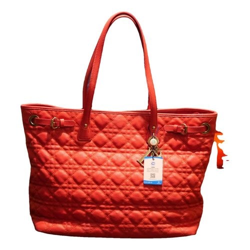 Pre-owned Dior Panarea Leather Tote In Red
