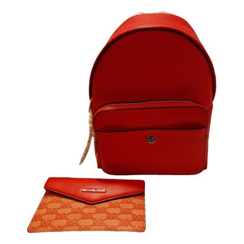 Pre-owned Michael Kors Leather Backpack In Red