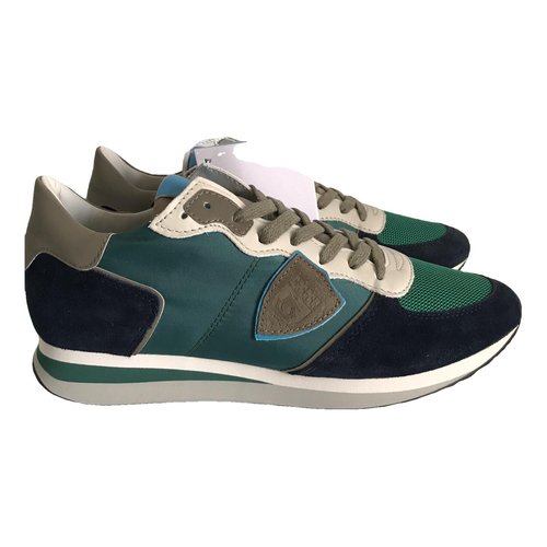 Pre-owned Philippe Model Cloth Low Trainers In Green