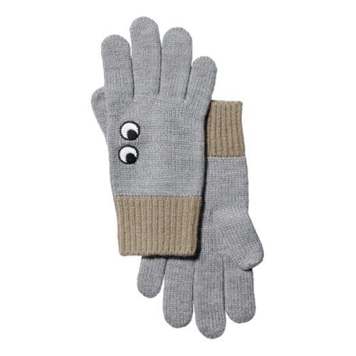 Pre-owned Anya Hindmarch Wool Gloves In Grey