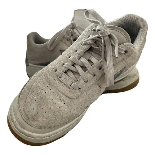 Pre-owned Nike Cloth Trainers In Beige