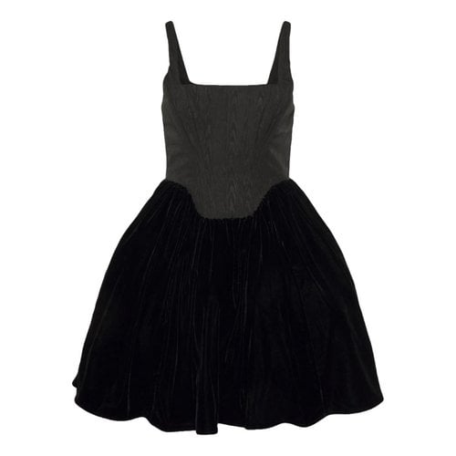 Pre-owned Staud Velvet Mini Dress In Black