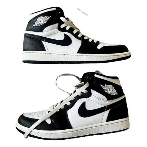 Pre-owned Jordan 1 Leather High Trainers In Black