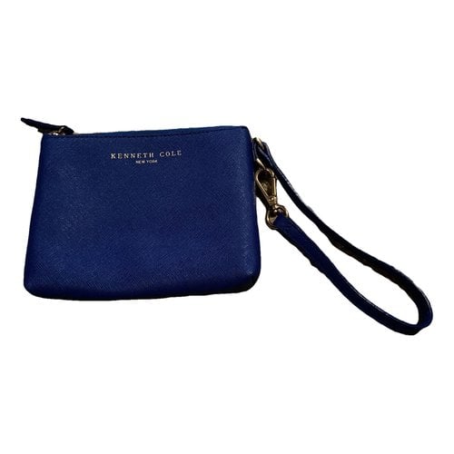 Pre-owned Kenneth Cole Leather Clutch Bag In Blue