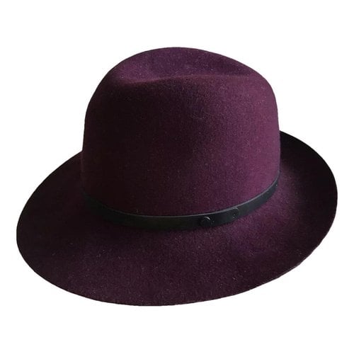 Pre-owned Rag & Bone Wool Hat In Burgundy