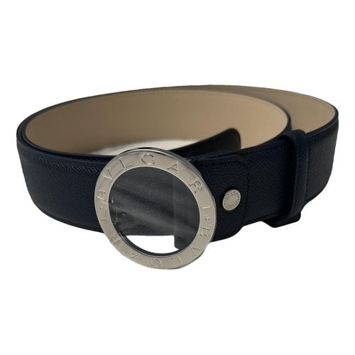 Pre-owned Bvlgari Leather Belt In Blue