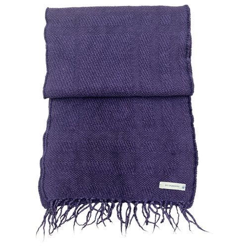Pre-owned Burberry Wool Scarf In Purple