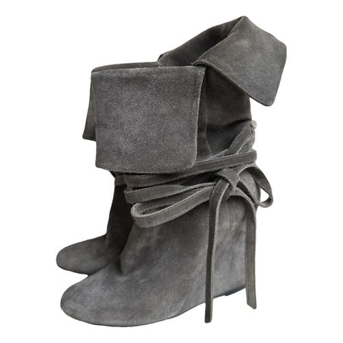 Pre-owned Burberry Ankle Boots In Grey