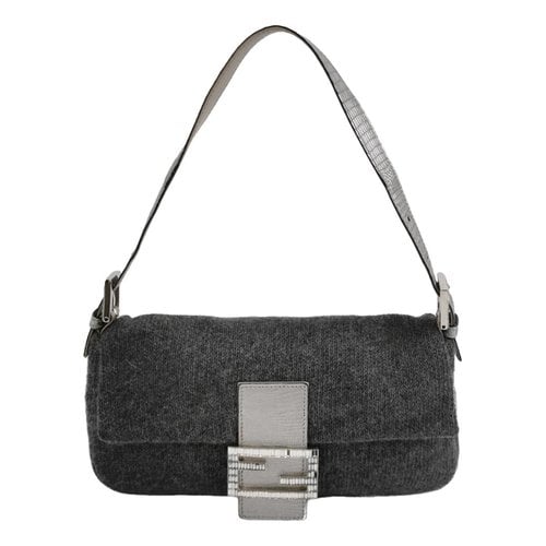 Pre-owned Fendi Baguette 1997 Re-edition Handbag In Grey