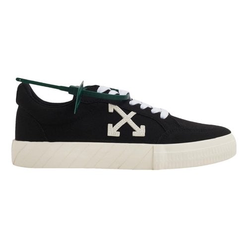 Pre-owned Off-white Vulcalized Cloth Trainers In Black