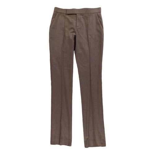 Pre-owned Ralph Lauren Purple Label Wool Trousers In Brown