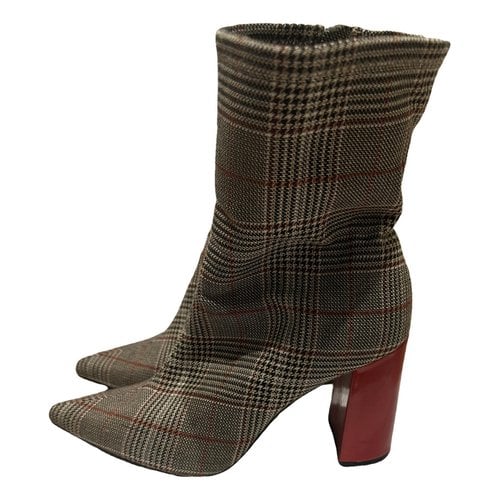 Pre-owned Jeffrey Campbell Cloth Ankle Boots In Grey