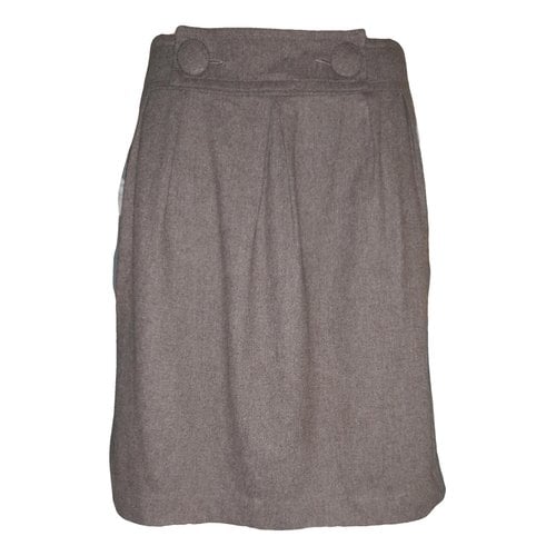 Pre-owned Tara Jarmon Wool Mid-length Skirt In Brown
