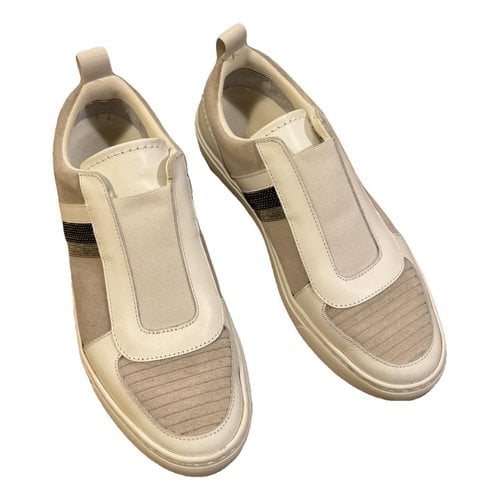 Pre-owned Fabiana Filippi Leather Trainers In Beige