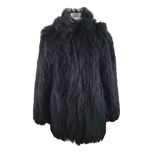 Pre-owned Save The Duck Faux Fur Coat In Black