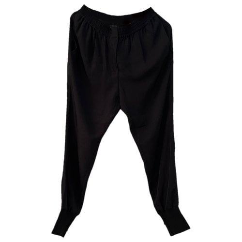 Pre-owned Lanvin Wool Trousers In Black