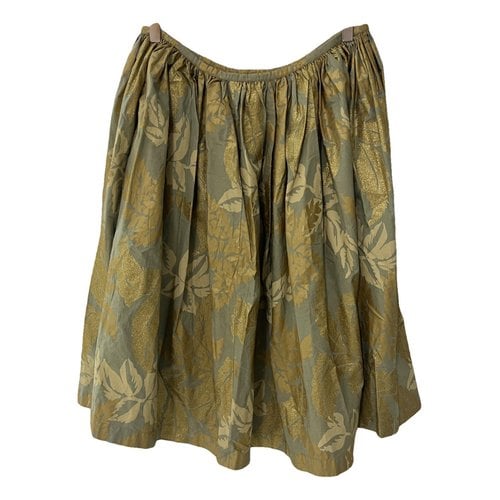 Pre-owned Dries Van Noten Glitter Mid-length Skirt In Gold