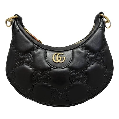 Pre-owned Gucci Gg Marmont Chain Matelasse Leather Handbag In Black