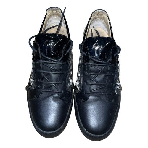 Pre-owned Giuseppe Zanotti Leather Low Trainers In Black