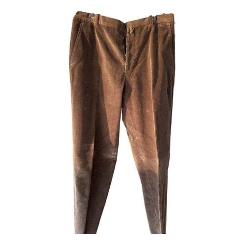 Pre-owned Jil Sander Wool Trousers In Brown