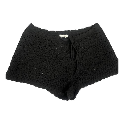 Pre-owned Saint Laurent Wool Mini Short In Black