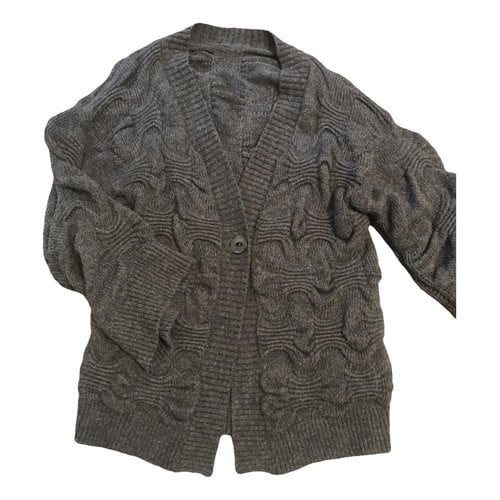 Pre-owned Liujo Wool Cardigan In Anthracite
