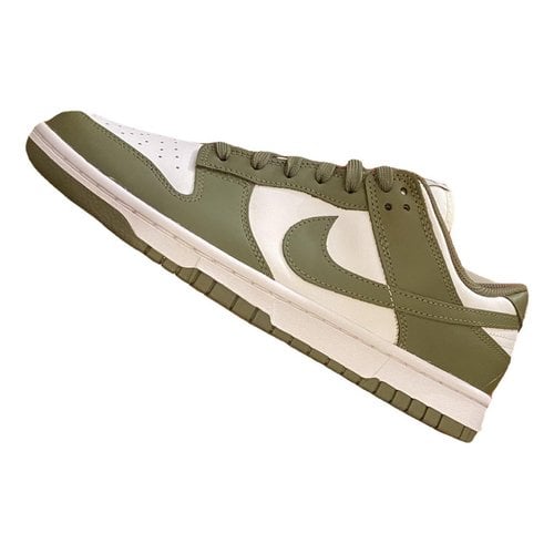 Pre-owned Nike Sb Dunk Low Leather Trainers In Khaki
