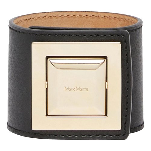 Pre-owned Max Mara Leather Bracelet In Black