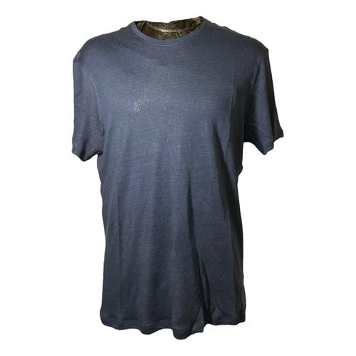 Pre-owned Isaia Linen T-shirt In Blue