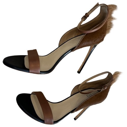 Pre-owned Francesco Russo Pony-style Calfskin Heels In Brown