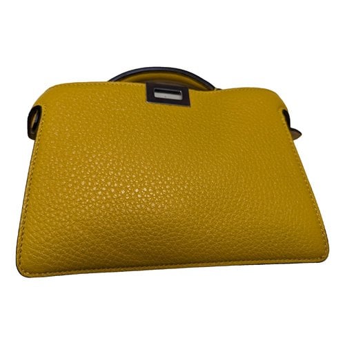 Pre-owned Fendi Peekaboo Leather Bag In Yellow