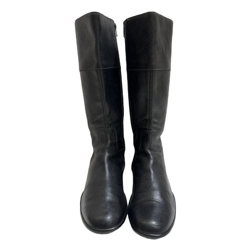 Pre-owned Samsonite Leather Boots In Black