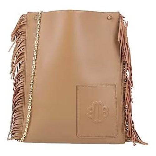 Pre-owned Maje Sac M Leather Handbag In Camel