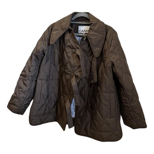 Pre-owned Ganni Puffer In Brown