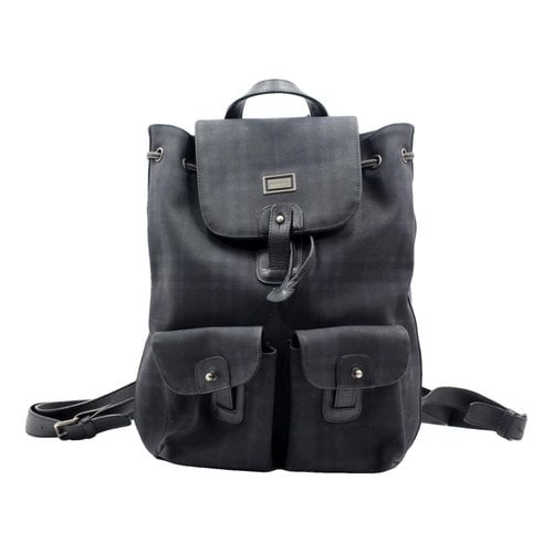 Pre-owned Burberry Cloth Backpack In Black