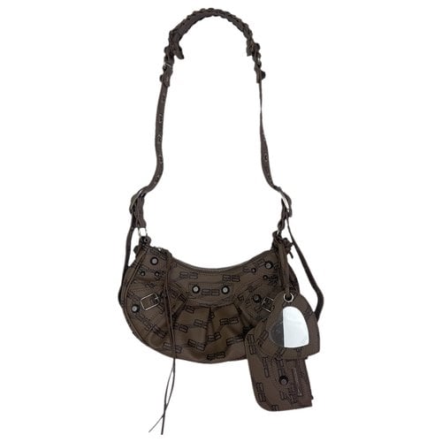 Pre-owned Balenciaga Le Cagole Leather Crossbody Bag In Brown