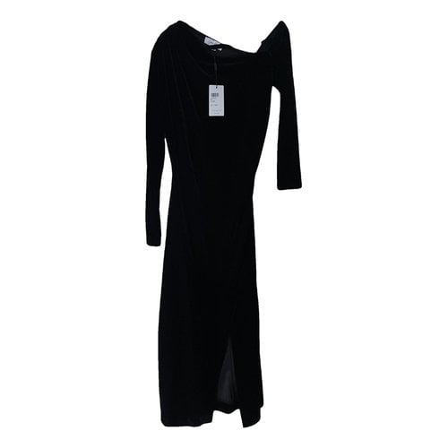 Pre-owned Reiss Velvet Mid-length Dress In Black