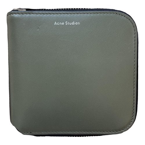 Pre-owned Acne Studios Leather Wallet In Khaki